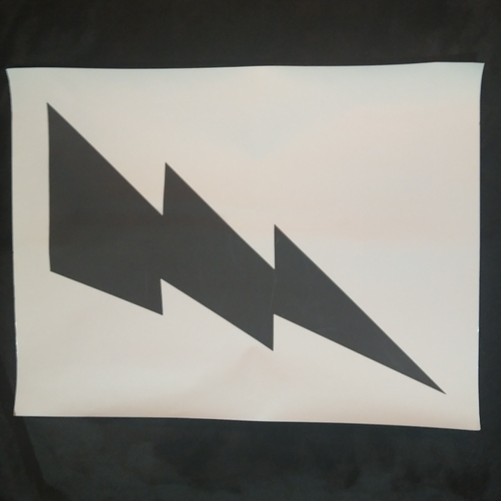 4 Lightning Bolt Vinyl Stickers Black & White 16 X 12